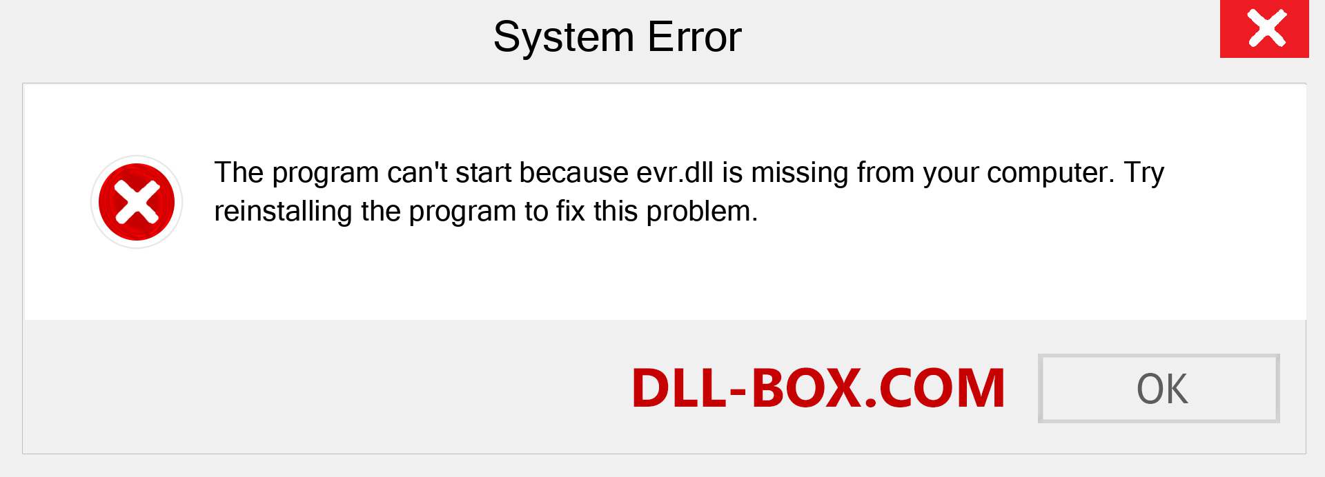  evr.dll file is missing?. Download for Windows 7, 8, 10 - Fix  evr dll Missing Error on Windows, photos, images